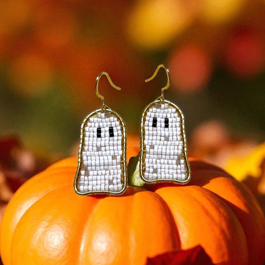 Beaded Ghost Earrings