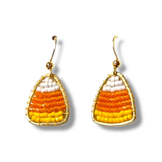 Beaded Candy Corn Earrings