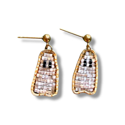Mini Beaded Ghost Earrings