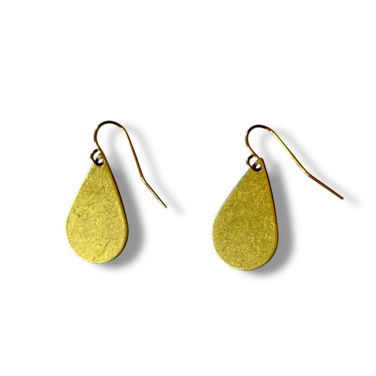 Raw Brass Tear Drop Earrings