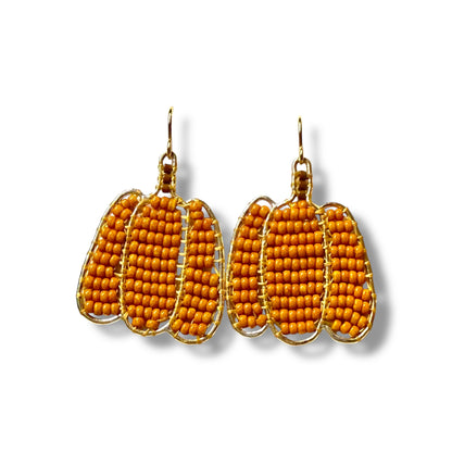 Pumpkin Beaded Earrings