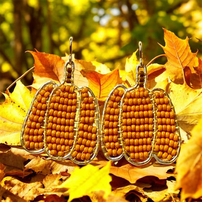 Pumpkin Beaded Earrings
