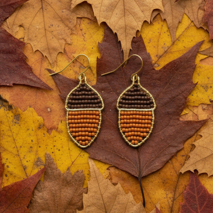 Beaded Acorn Earrings