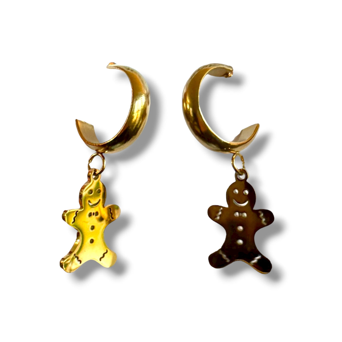 Gingerbread Man Hoop Earrings