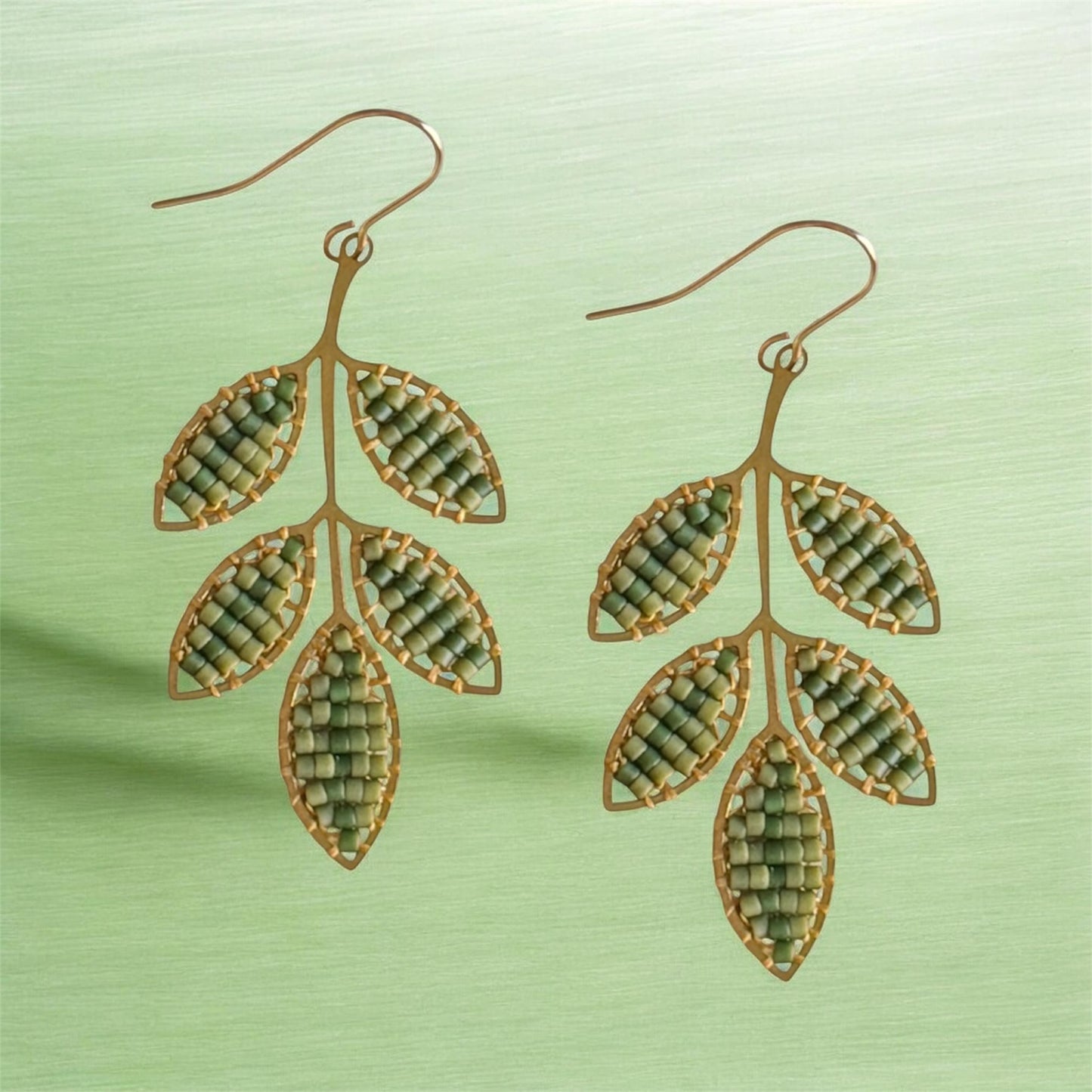 Leaves Beaded Earrings