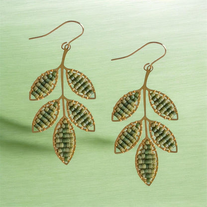 Leaves Beaded Earrings