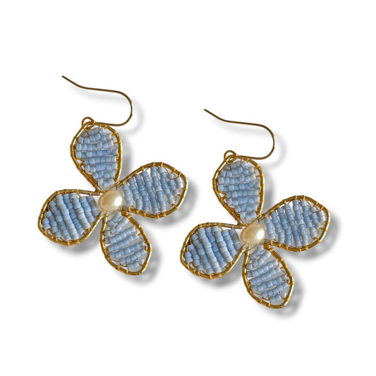 Hydrangea Beaded Earrings