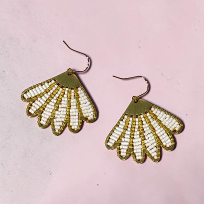 Half Daisy Beaded Earrings