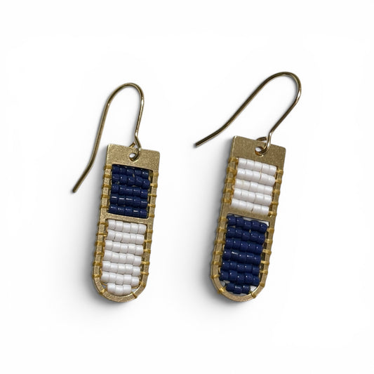 Navy Beaded Earrings