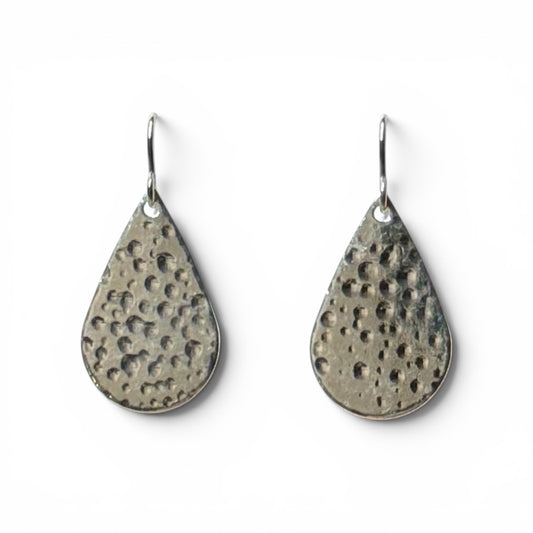Hammered Tear Drop Earrings