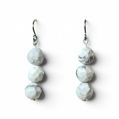 White Howlite Earrings