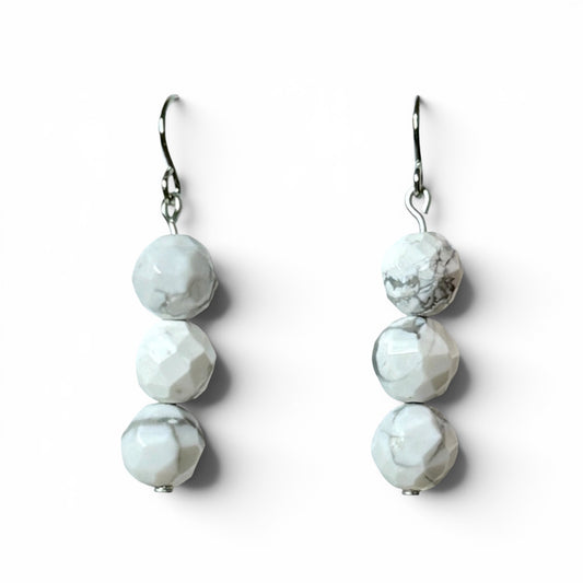 White Howlite Earrings