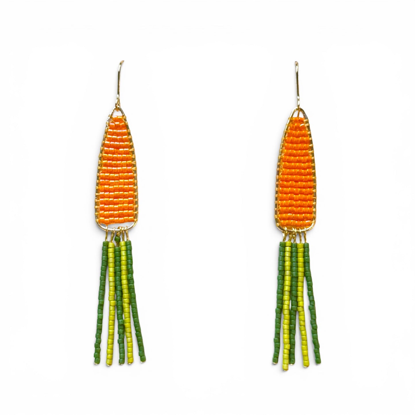 Carrot Beaded Earrings