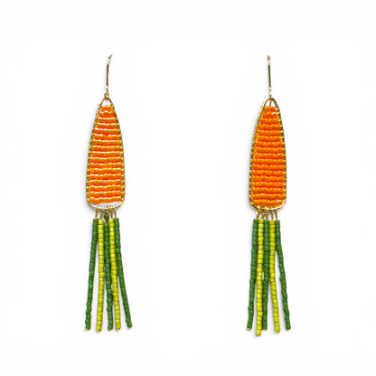 Carrot Beaded Earrings