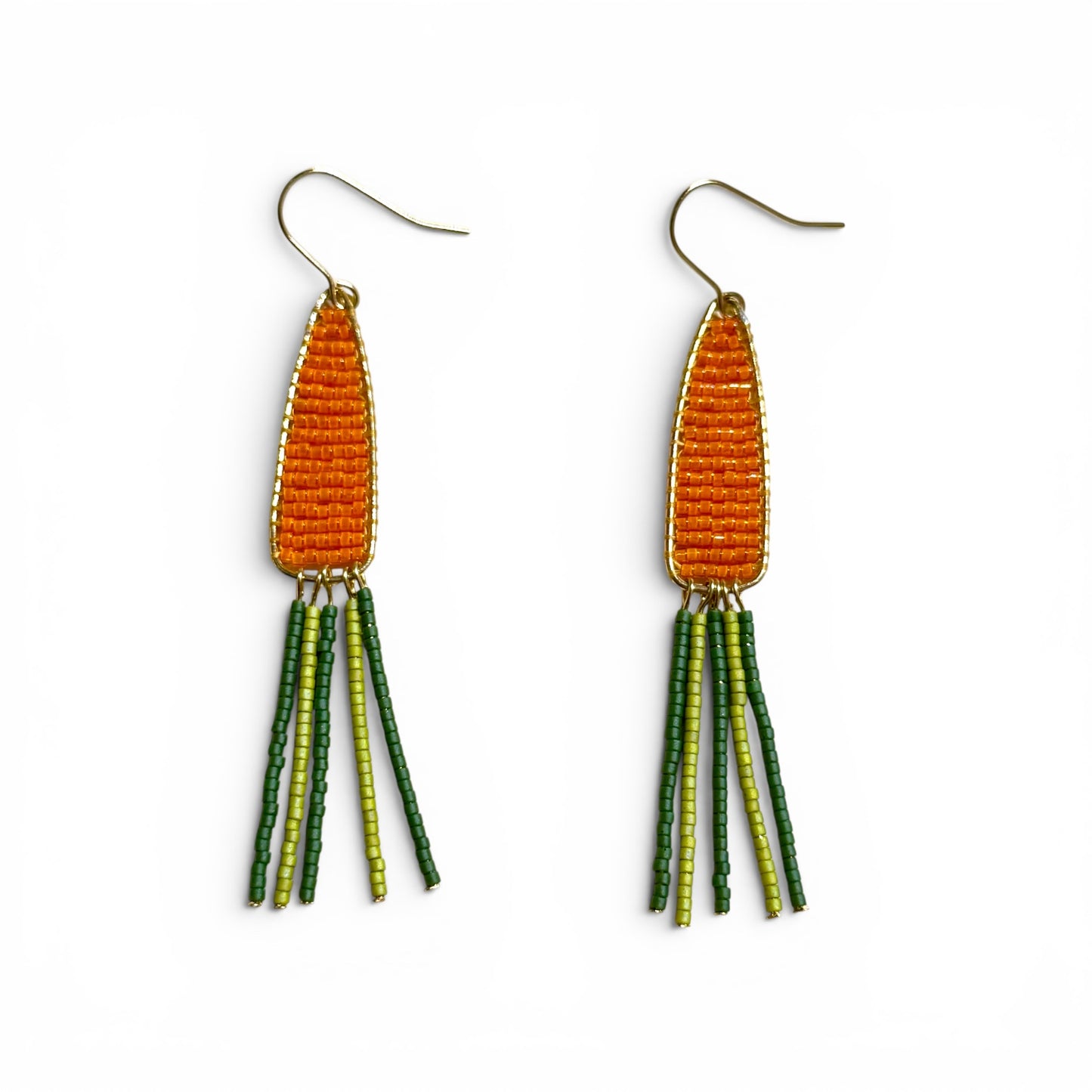 Carrot Beaded Earrings