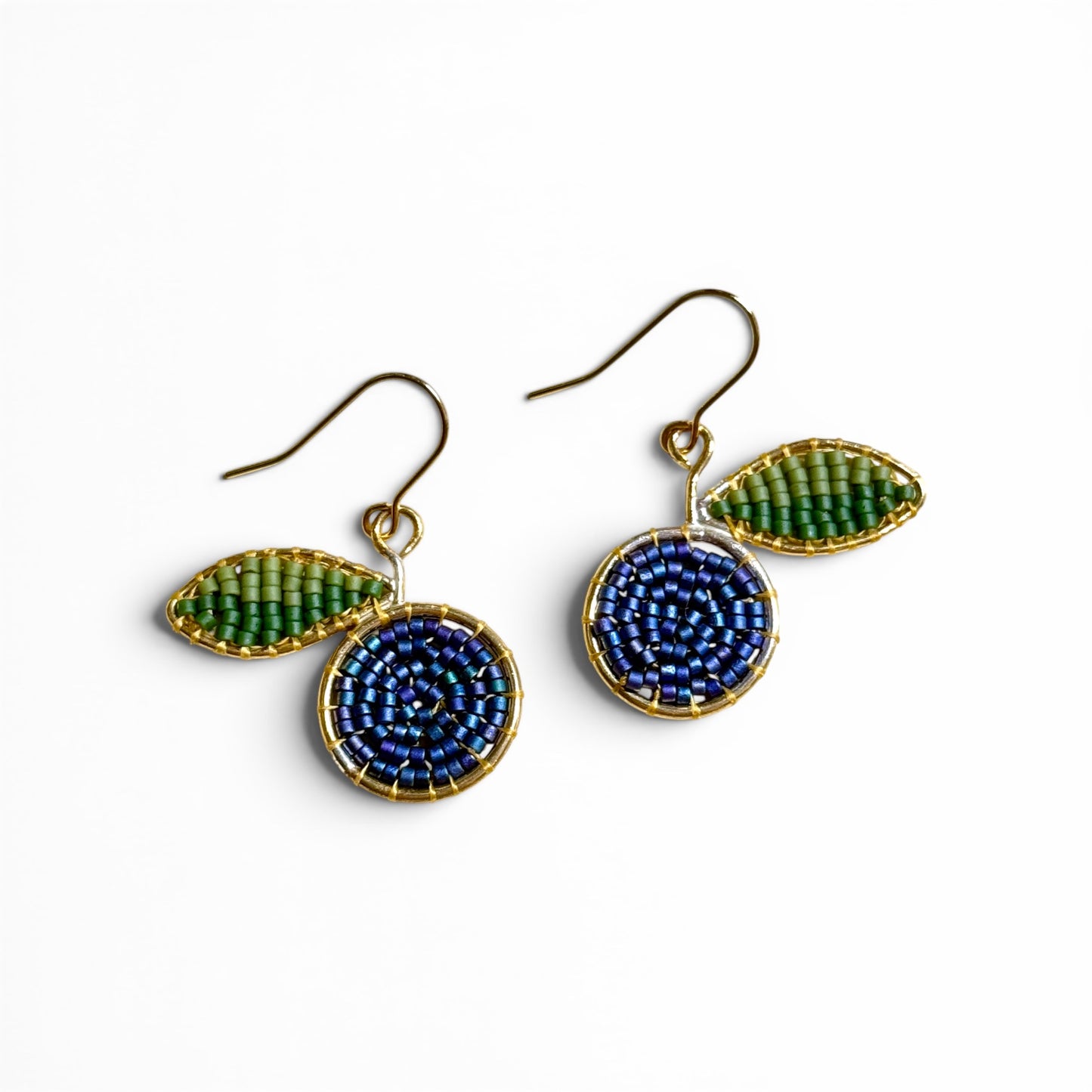 Blueberry Beaded Earrings