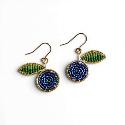 Blueberry Beaded Earrings