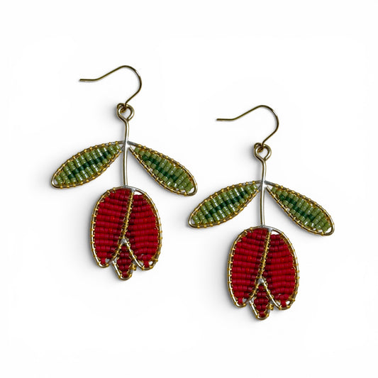 Tulip Beaded Earrings