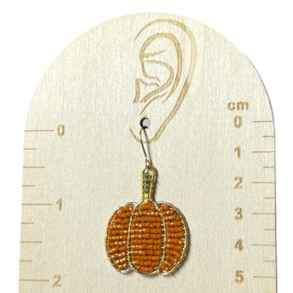 Pumpkin Beaded Earrings
