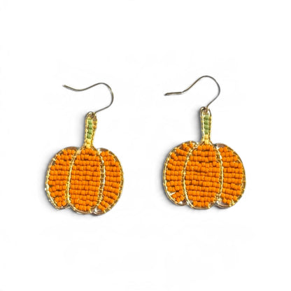 Pumpkin Beaded Earrings