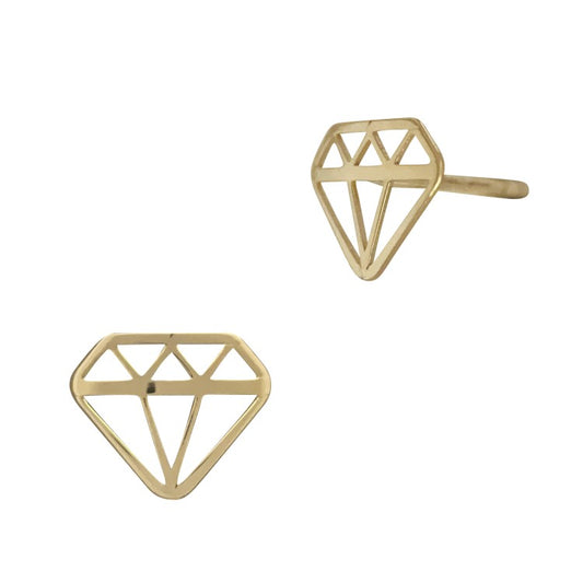 Diamond Outline Studs - 14K Gold