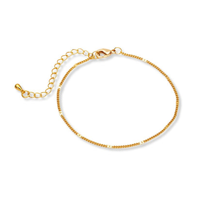 1.3mm Curb Chain Bracelet - Gold Plated