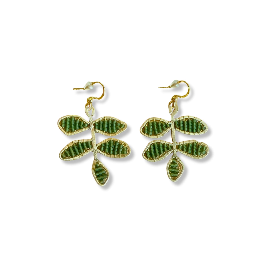 Beaded Leaves Earrings