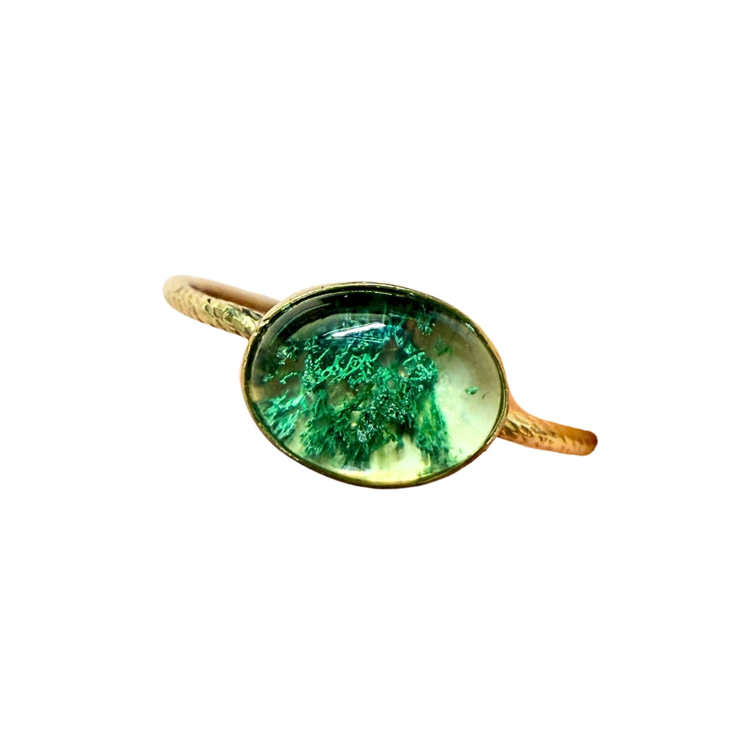 Moss Agate Ring - Gold Filled