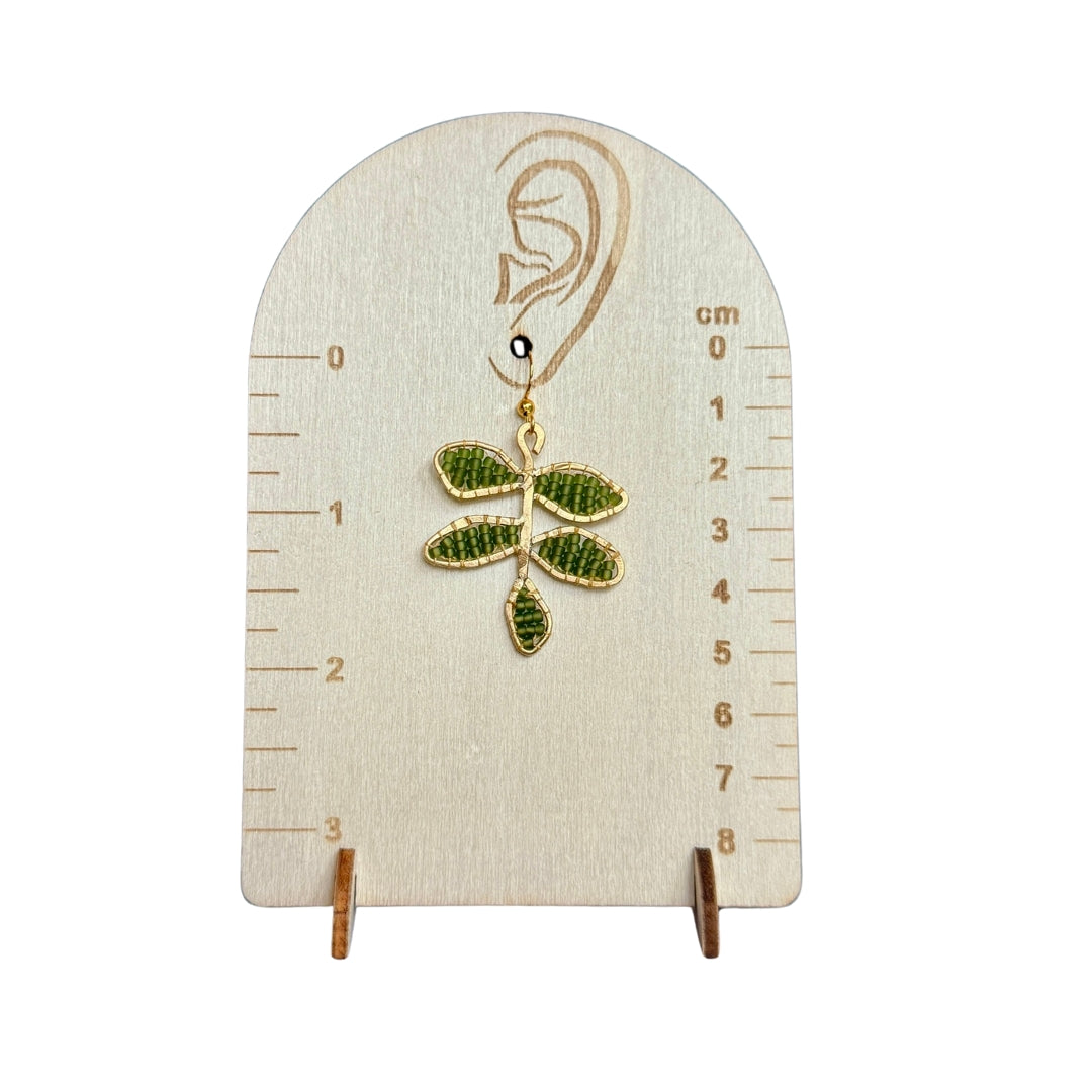 Beaded Leaves Earrings