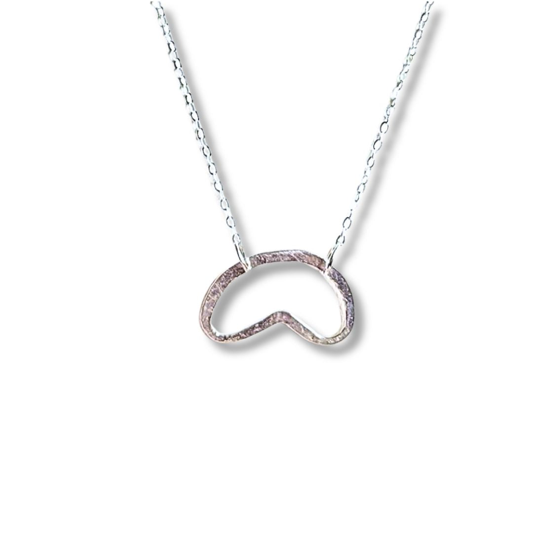 sterling silver necklace shaped like the chicago bean