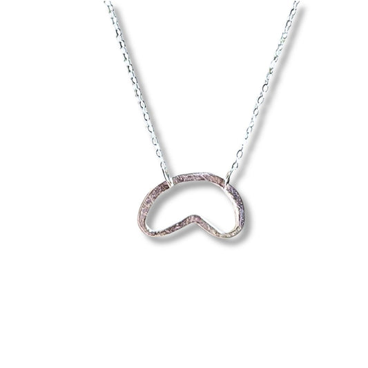 sterling silver necklace shaped like the chicago bean