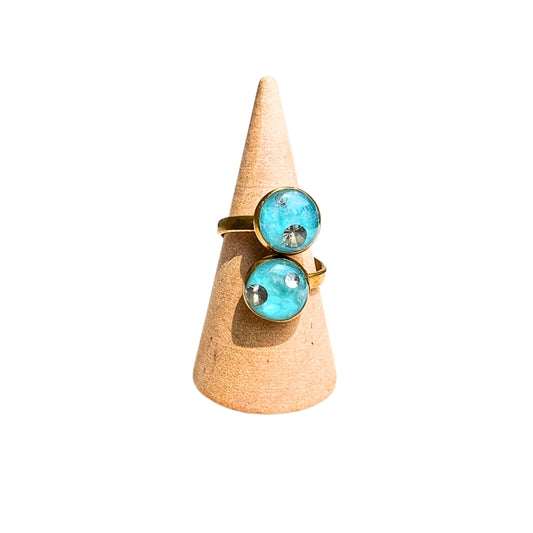 Crushed Gemstones Ring