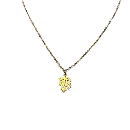 Monstera Leaf Necklace -Gold Plated