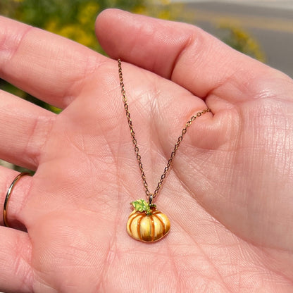 Enamel Pumpkin Necklace