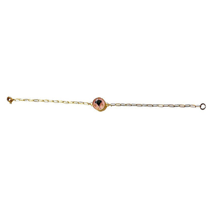 Pressed Dried Flower Paperclip Bracelet - Gold Filled
