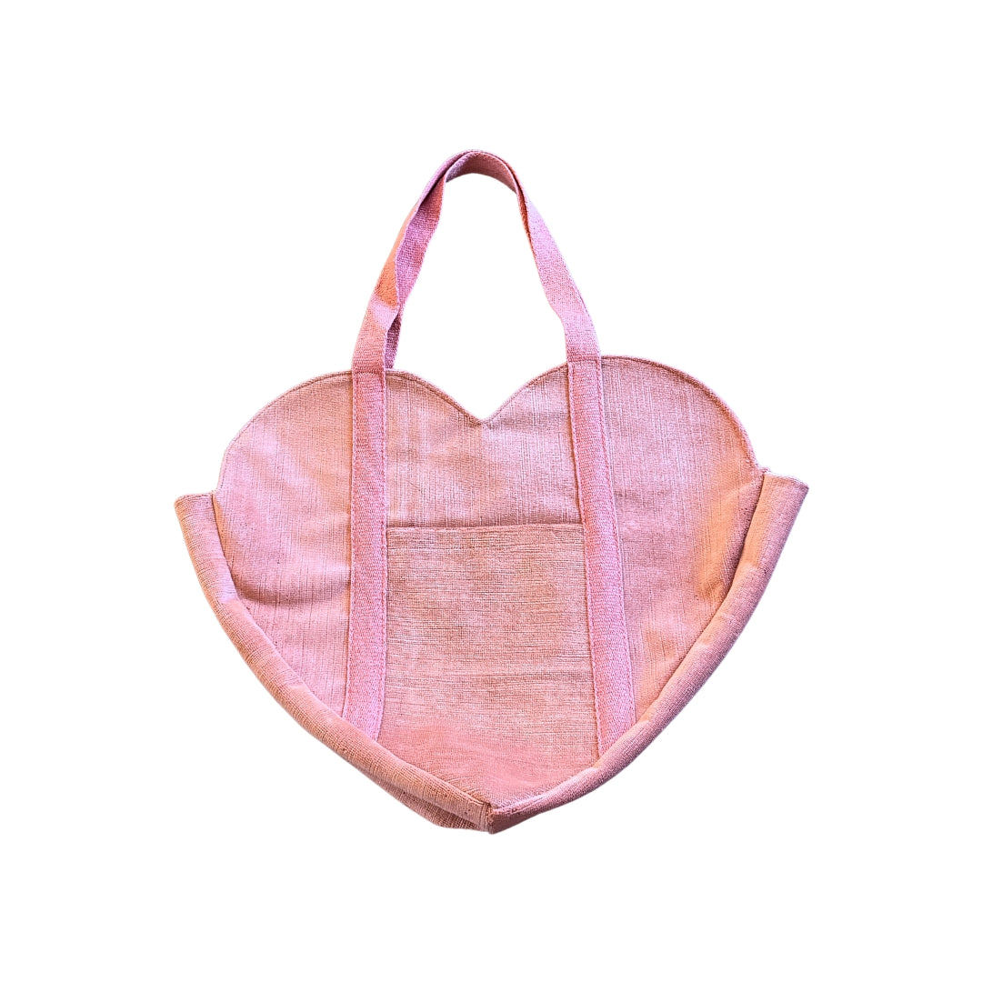 pink velvet heart tote bag