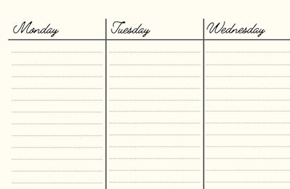 Undated Weekly Planner PDF - Landscape - Meraki Design Studio
