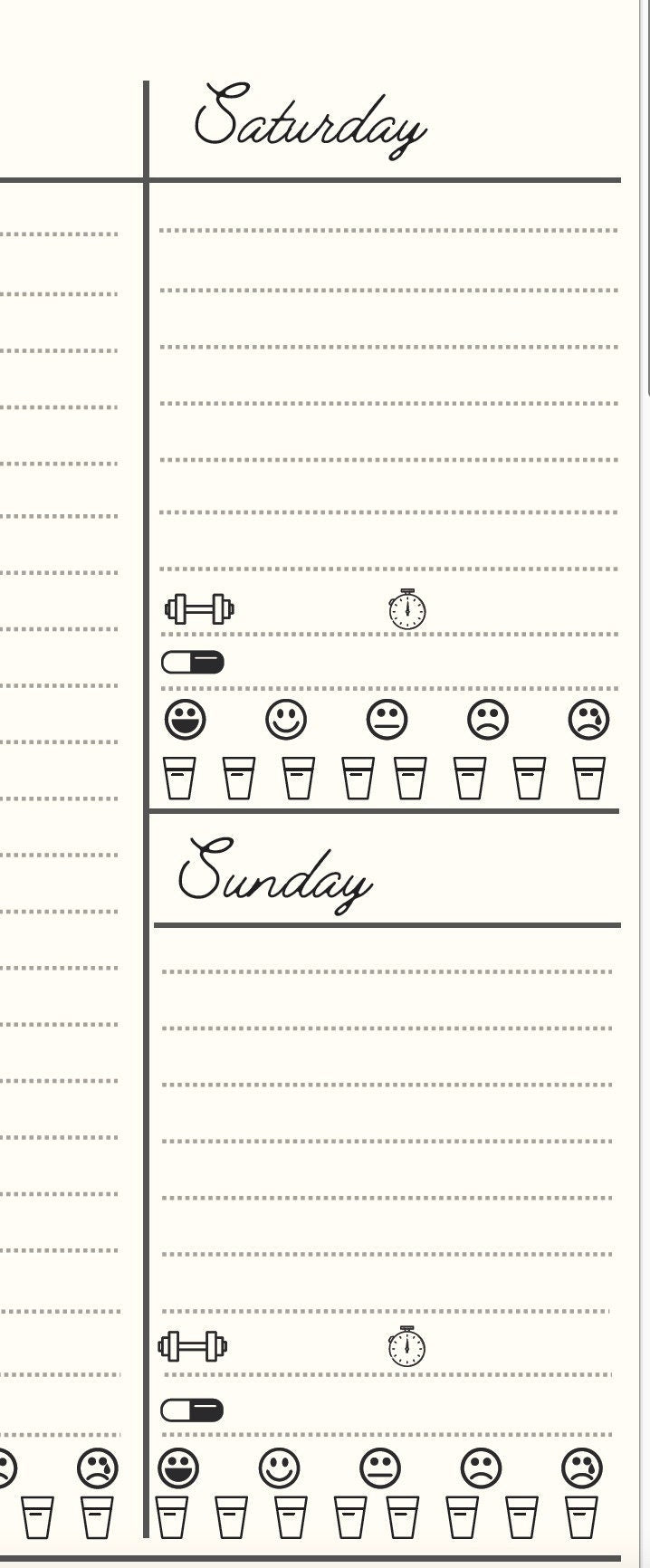 Undated Weekly Planner PDF - Landscape - Meraki Design Studio
