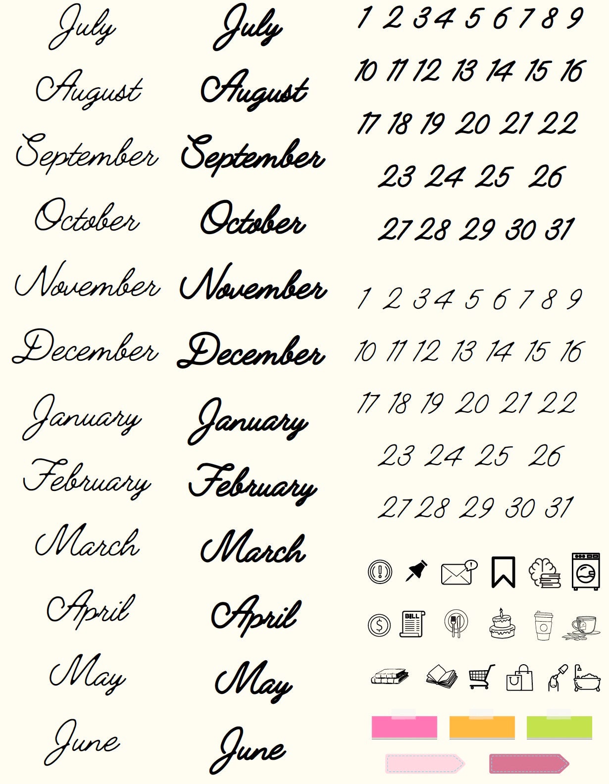 Undated Weekly Planner PDF - Landscape - Meraki Design Studio